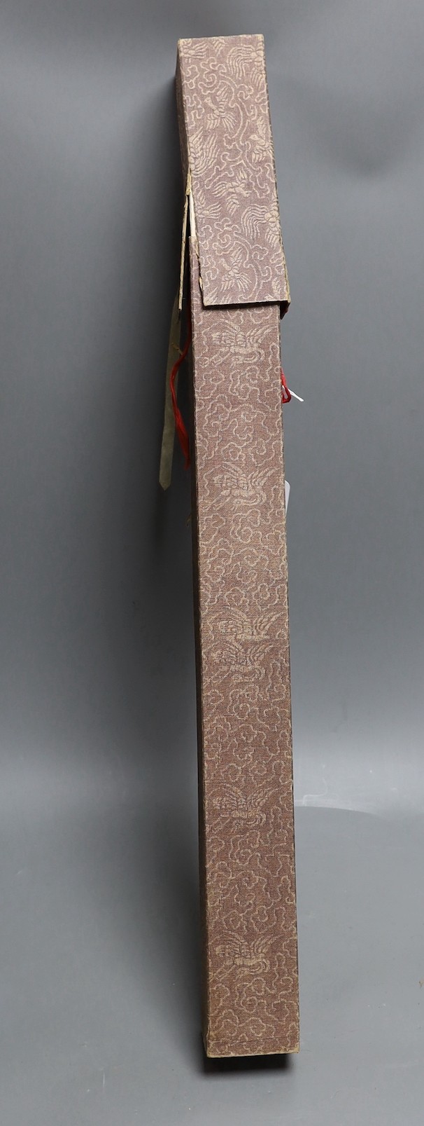 A Chinese scroll painting, image 116 x 39cm